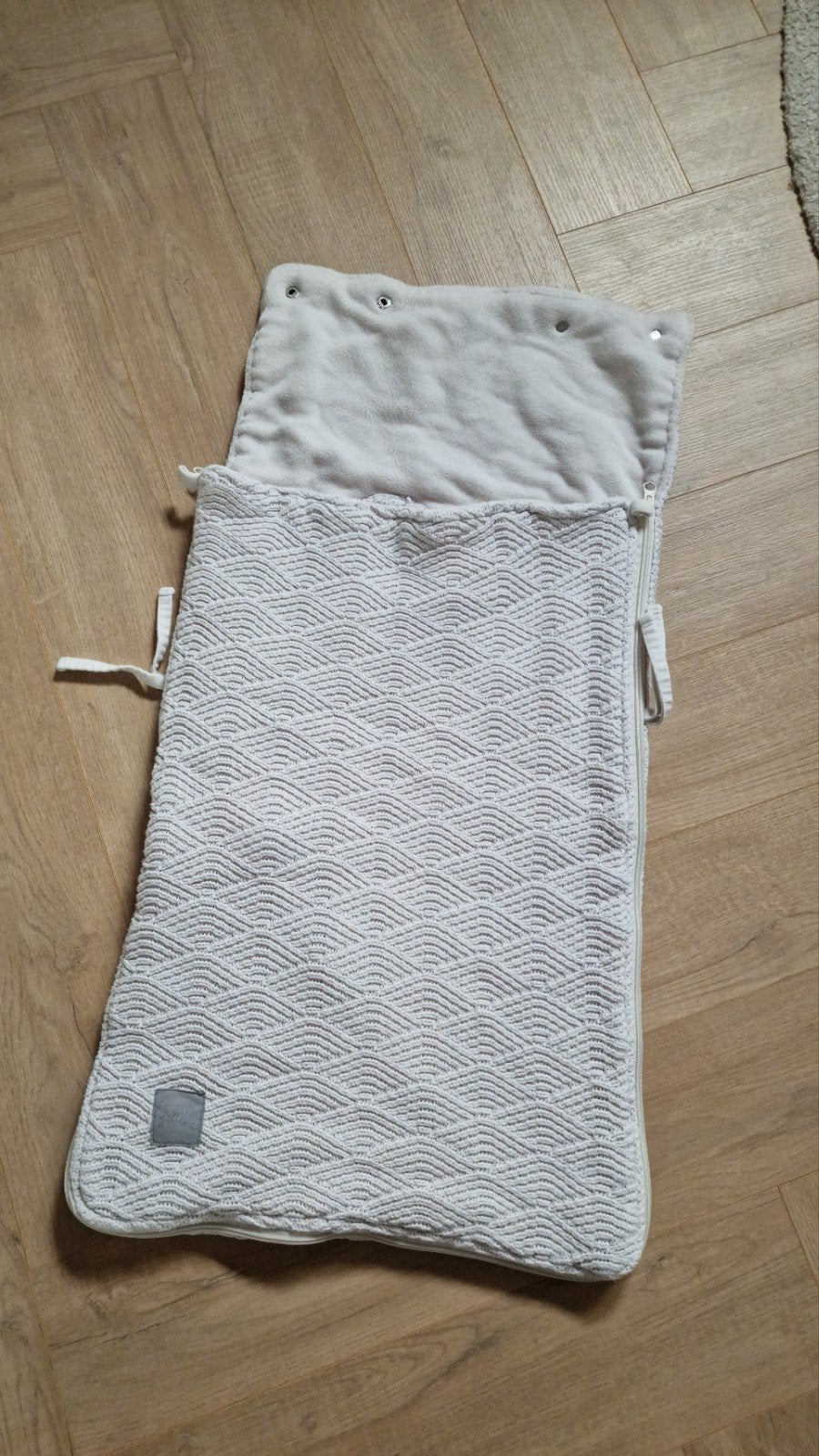 Jollein voetenzak grijs gebreid, Kinderen en Baby's, Ophalen, Jollein, Zo goed als nieuw, Gevoerd