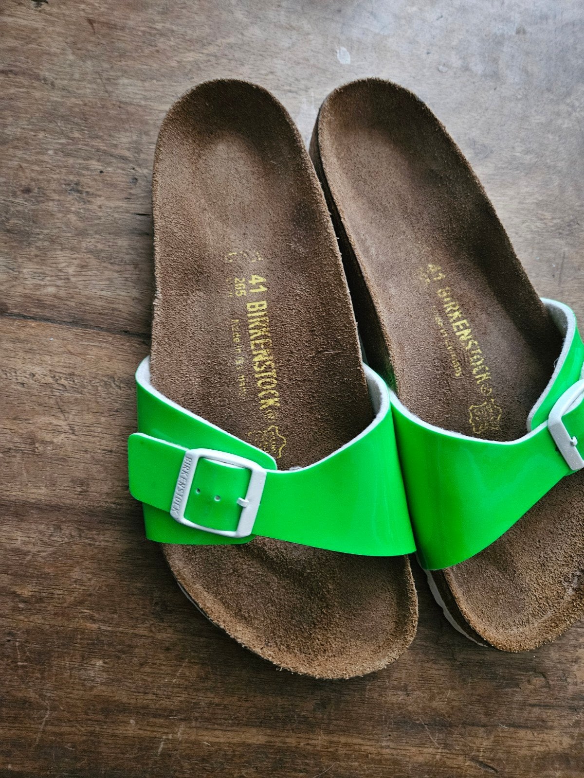 Birkenstock Madrid - Neon Groen - Maat 41, Kleding | Dames, Schoenen, Ophalen, Zo goed als nieuw, Groen, Birkenstock