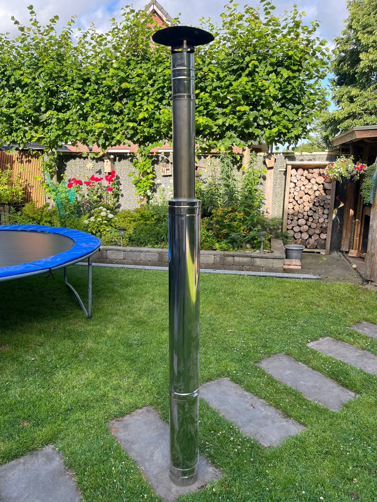 Rvs kachelbuis voor buitenkachel/hottub, Ophalen, Gebruikt, Rvs, Rechte buis