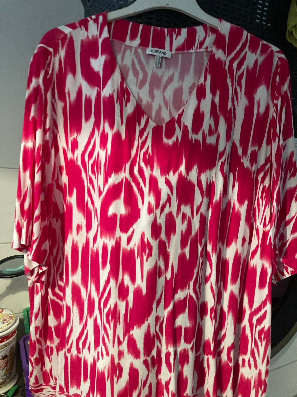 K-Brand Tuniek met abstracte print - Maat L, Maat 42/44 (L), Ophalen of Verzenden, Zo goed als nieuw, Korte mouw