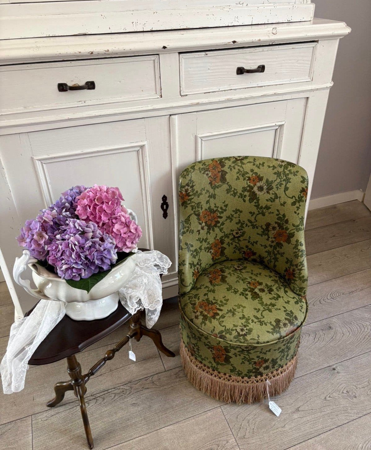 Retro bloemen stoeltje, Ophalen