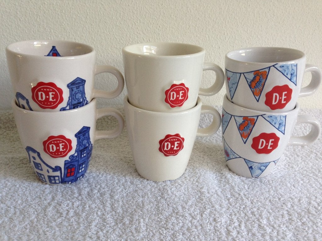 ☕6 SENSEO Douwe Egberts Koffie Kopjes, inhoud 150 ML., Huis en Inrichting, Keuken | Servies, Overige merken, Ophalen of Verzenden