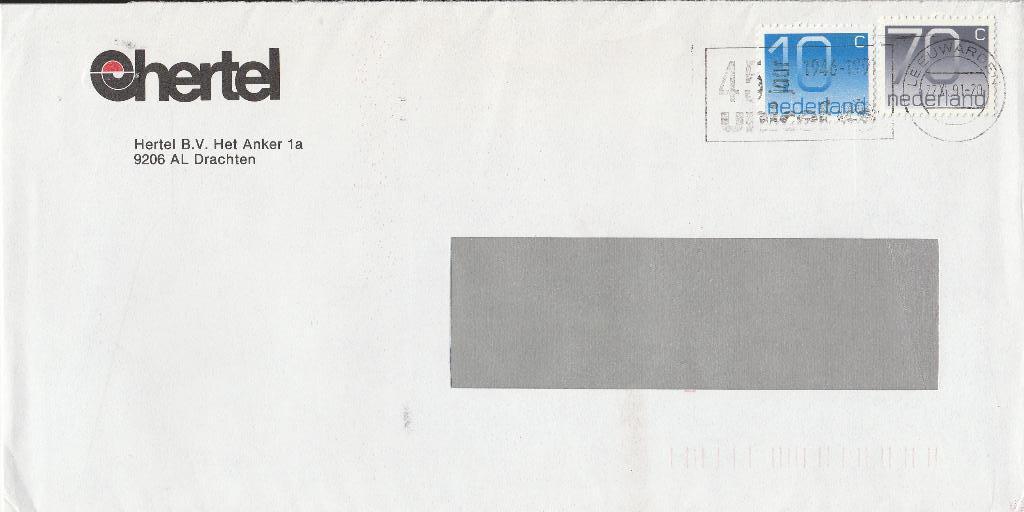 DRACHTEN 1991 HERTEL bv Het Anker 1a, Verzamelen, Ophalen of Verzenden, 1980 tot heden, Gelopen, Friesland