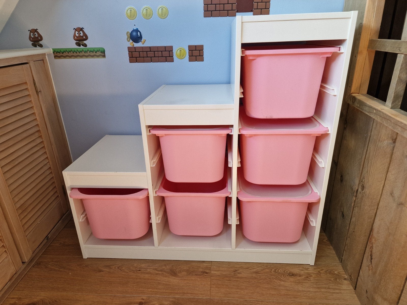 Ikea Trofast kast met roze bakken, Ophalen, Gebruikt, Kast, 75 tot 100 cm