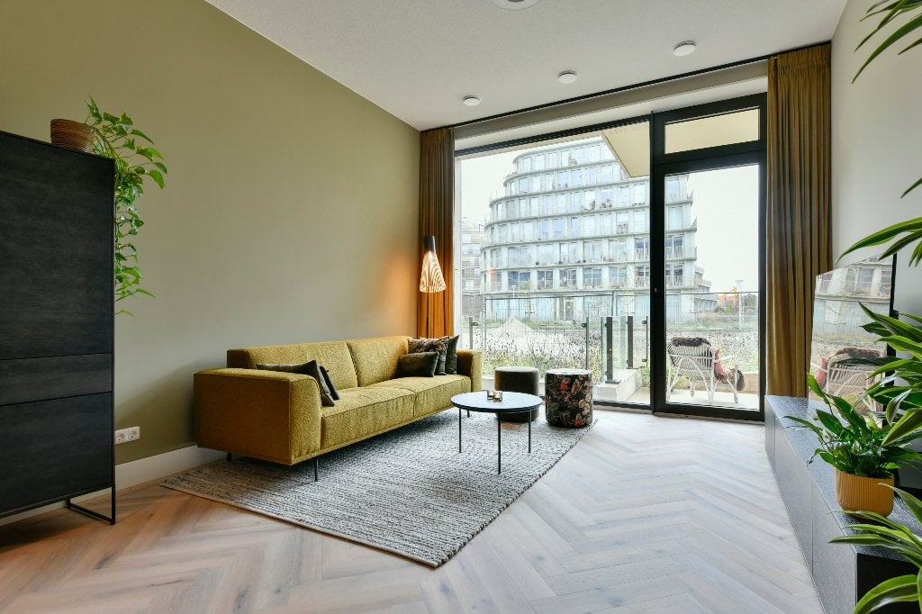 3-zits designbank okergeel, Ophalen, Design, Driepersoons, 75 tot 100 cm