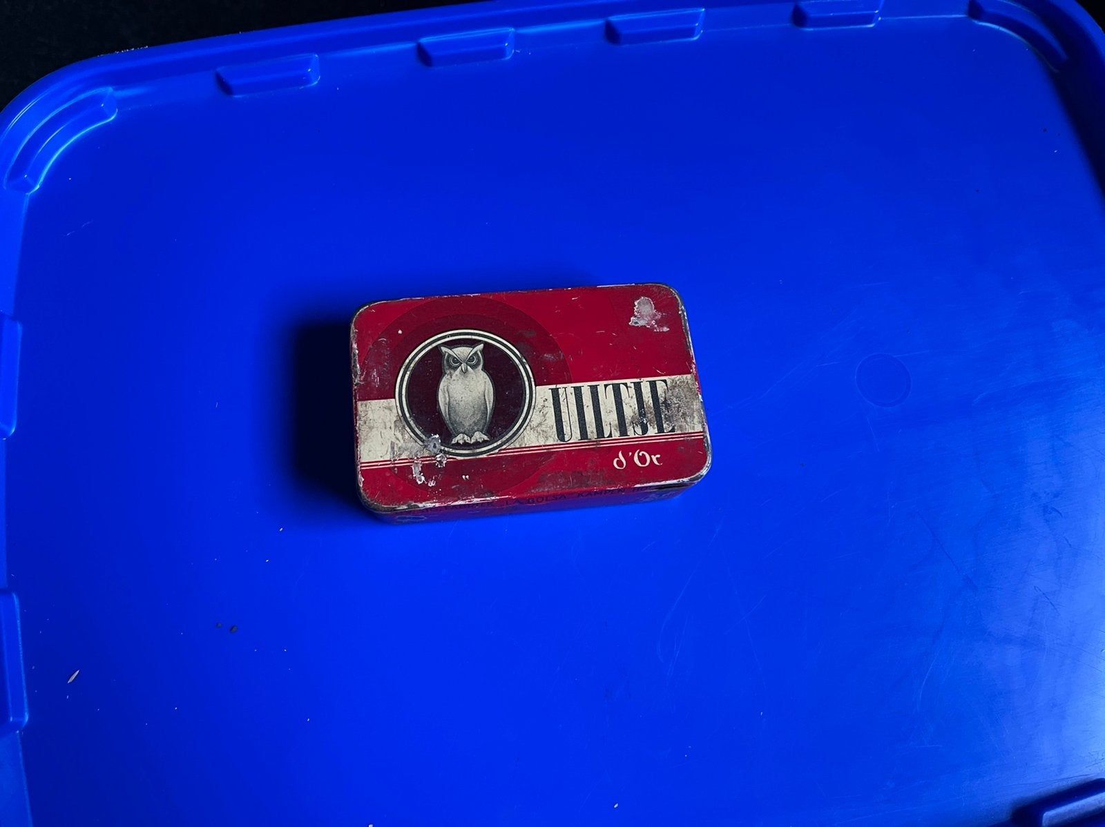 vintage Uiltje d'Or sigarenblikje (sigarenfabriek La Bolsa), Verzamelen, Blikken, Ophalen of Verzenden, Zo goed als nieuw, Overige