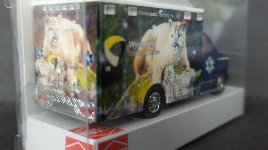 Ford E350 Ambulance Wyoming Cougar 1:87 Busch Pol, Overige merken, Auto, Verzenden, Busch Gmbh Co