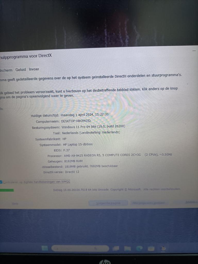 HP Laptop 15-db0xxx - AMD A9, 8GB RAM, 256GB SSD, Win 11 Pro, 8 GB, Ophalen of Verzenden, Zo goed als nieuw, HP