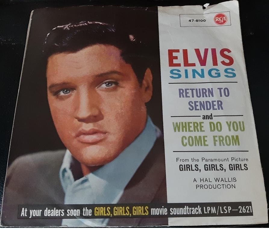 Elvis Presley – Return To Sender, Cd's en Dvd's, Vinyl Singles, Gebruikt, Beschermende buitenhoes, Fotohoes, Originele persing