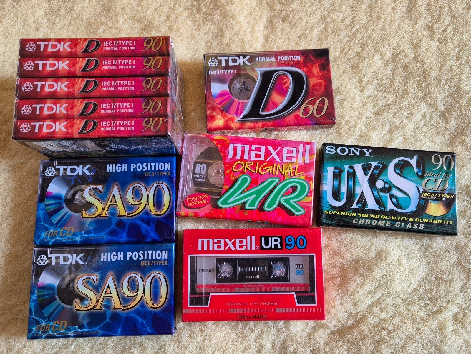 11 stuks gesealde cassettes tdk sa 90 ux- sony maxell  ur, 2 t/m 25 bandjes, Overige genres, Ophalen of Verzenden, Nieuw in verpakking