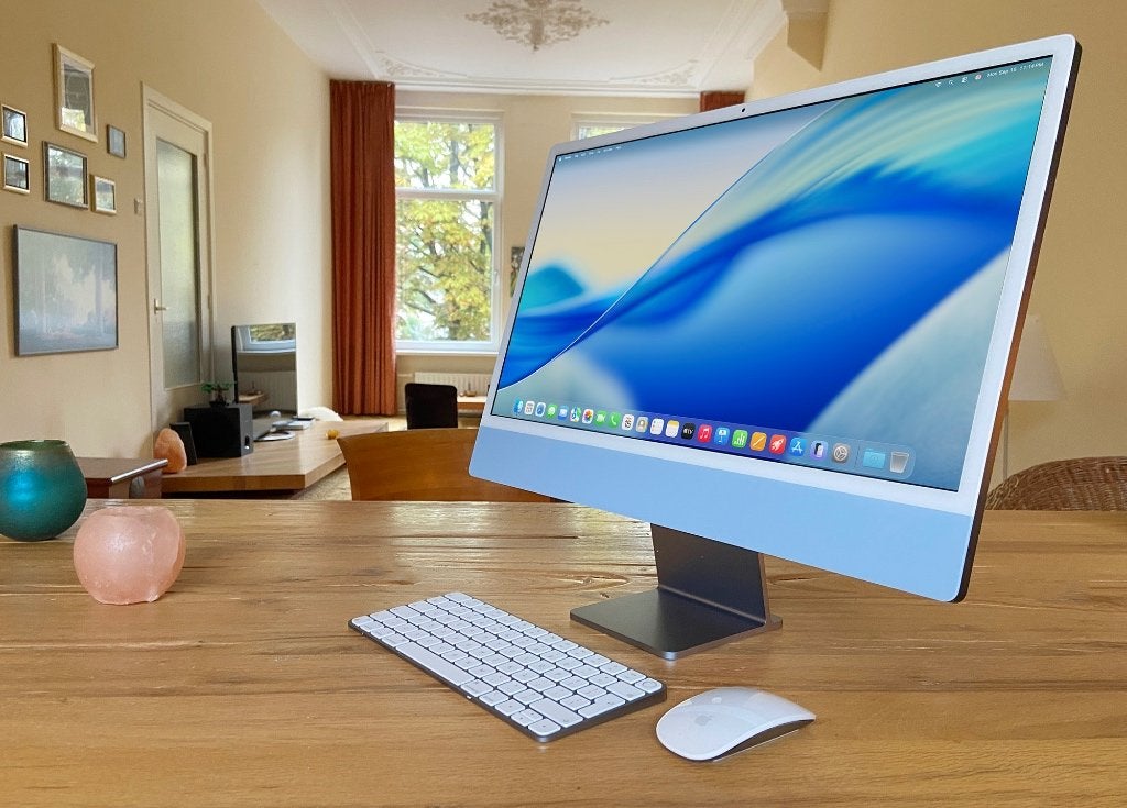 iMac 24 Inch M1 8/8 core | Blauw | Office + meer, Computers en Software, Ophalen, 256 GB, Apple, Cupertino