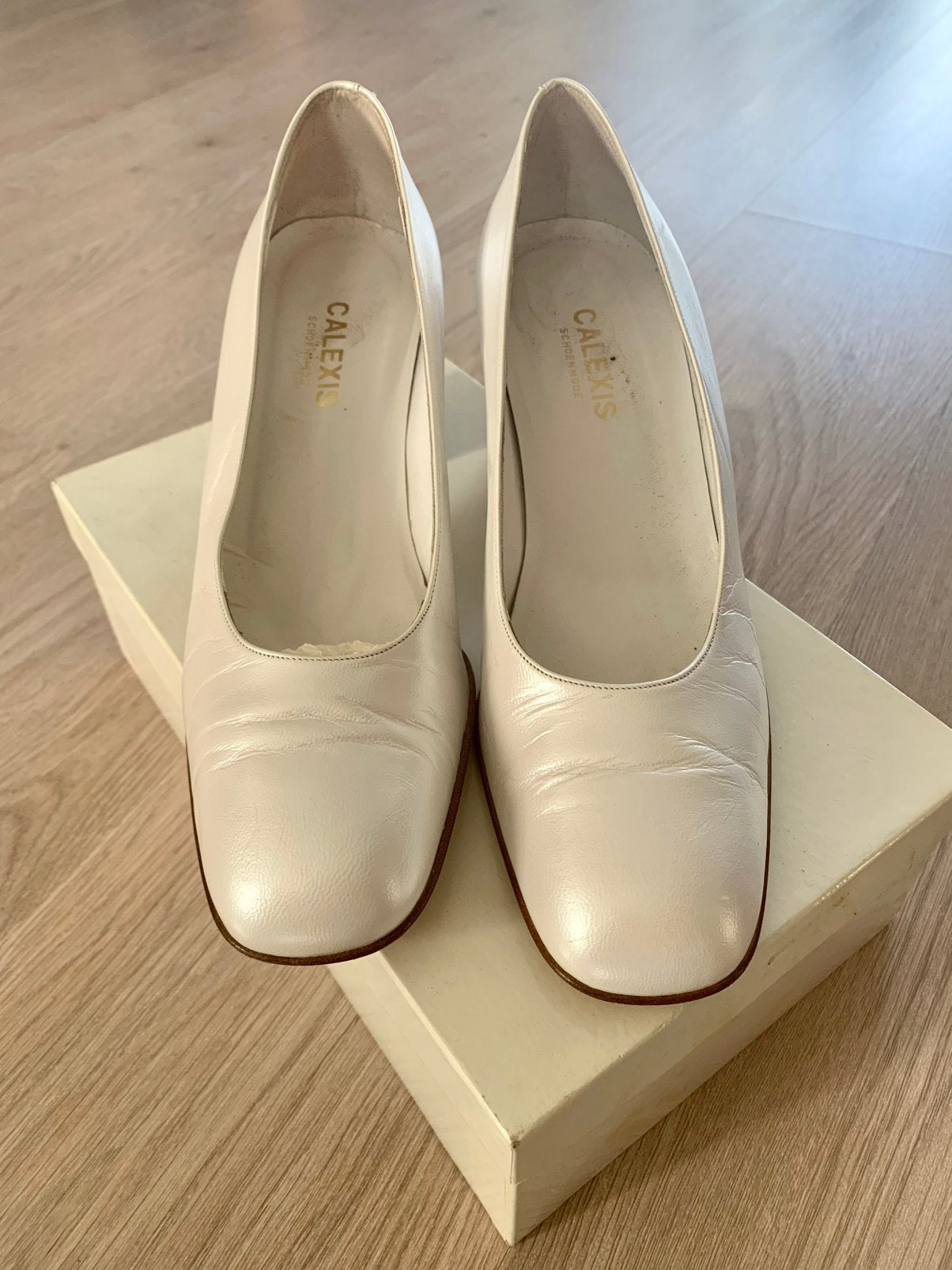 Trouwschoenen van Calexis wit perlato maat 38,5, Ophalen of Verzenden, Zo goed als nieuw, Wit, Schoenen