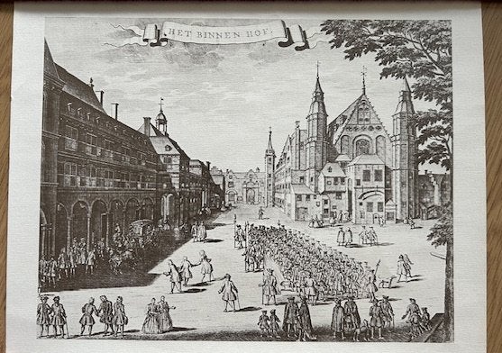 Tekening Het Binnenhof, Ophalen of Verzenden, Zo goed als nieuw, Gebouw, Voor 1940