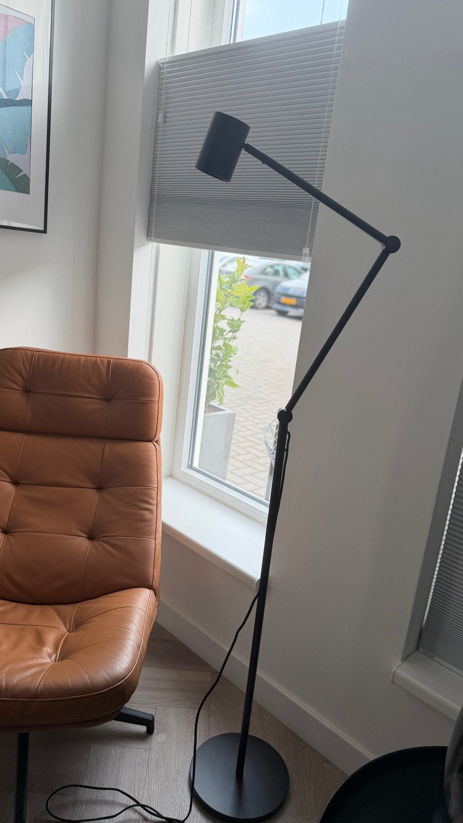 IKEA NYMÅNE Vloerlamp / Leeslamp - Antraciet (incl. lichtbro, Ophalen, GU10, Zo goed als nieuw, Metaal