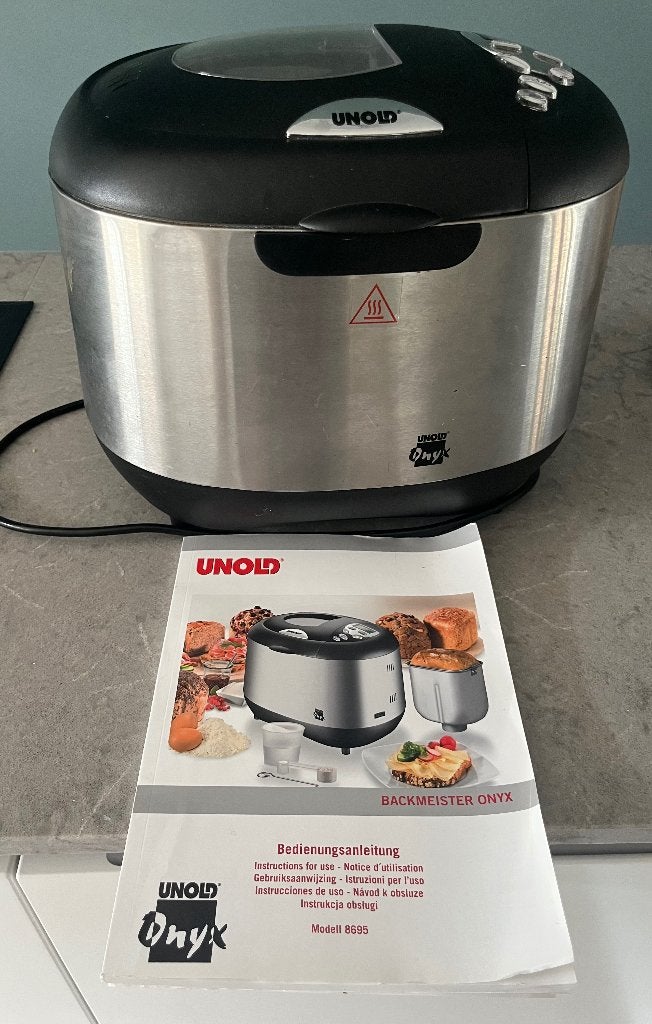 Broodbakmachine Unold Backmeister Onyx, 400 tot 800 gram deeg, Ophalen of Verzenden, Gebruikt, Kijkvenster