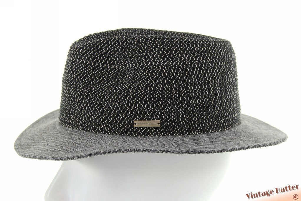Zomer gleufhoed Seeberger grijs papiersto en katoen 57 nieuw, 56 of 57 cm (M, 7 of 7⅛ inch), Hoed, Nieuw, Ophalen of Verzenden