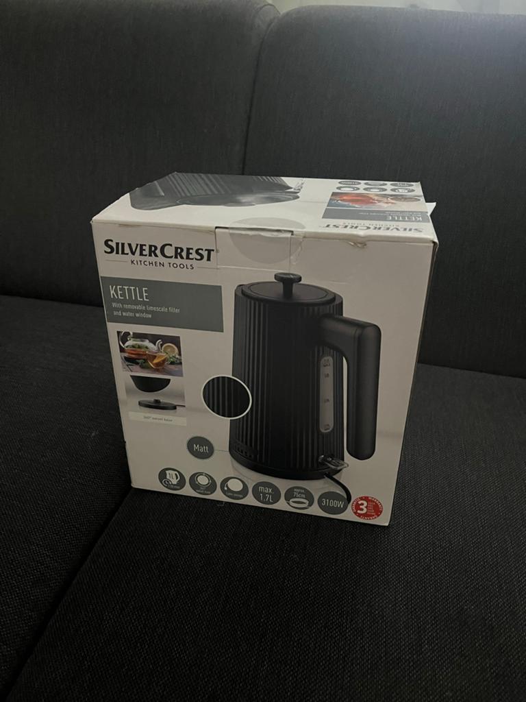 Silver Crest waterkoker, nieuw in doos, 1.7L, 3100W, 1 tot 2 liter, Ophalen, Nieuw