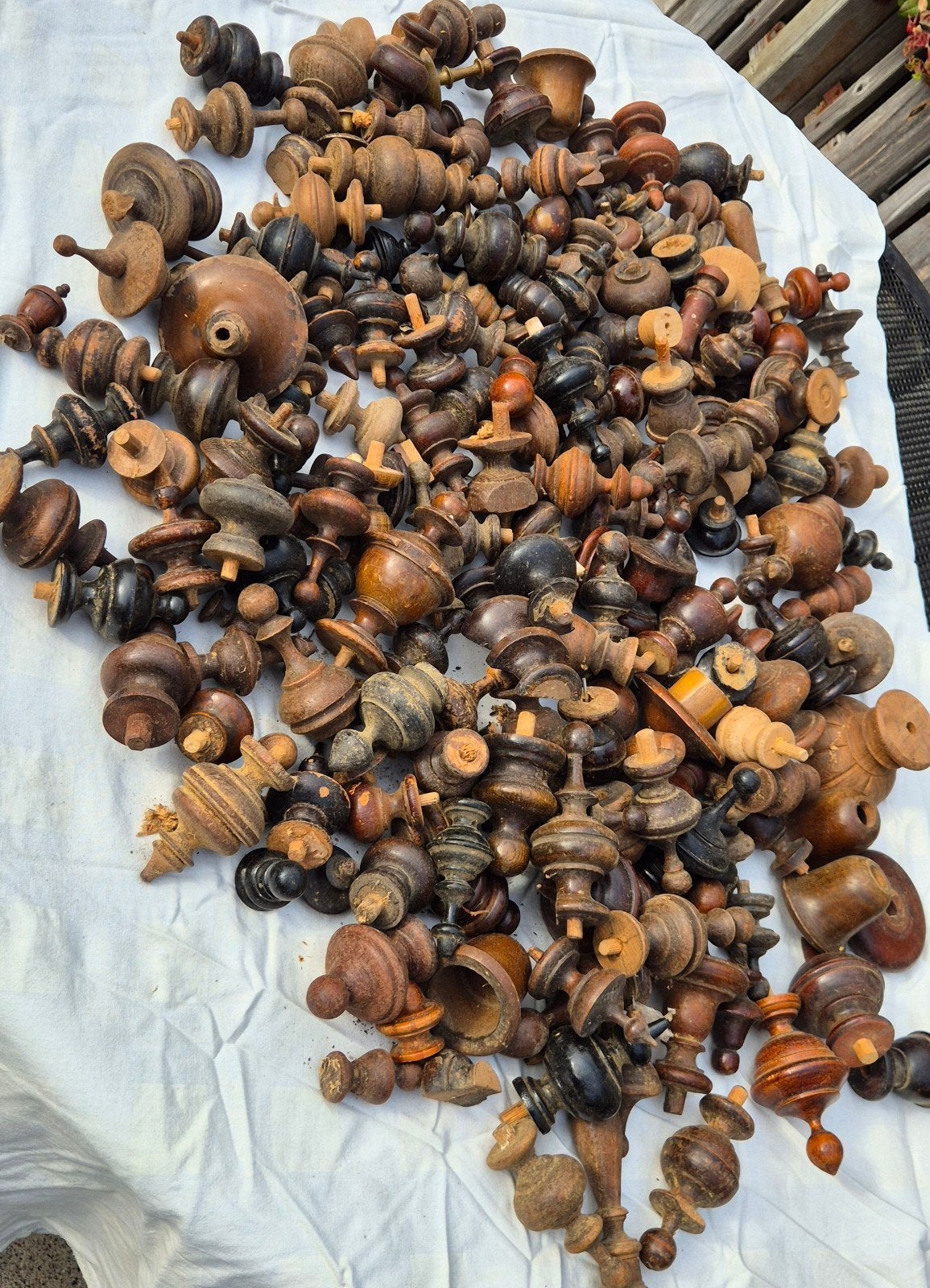 Te koop aangeboden: Partij van ruim 200 Antieke Houten Tolle, Ophalen