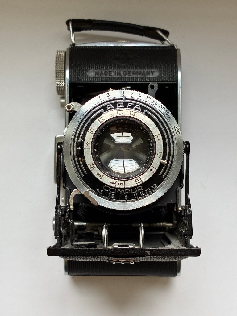Agfa Billy Compur Solinar F/4.5 105mm Balgcamera (Nagekeken), Ophalen of Verzenden, Refurbished, Spiegelreflex, Overige Merken