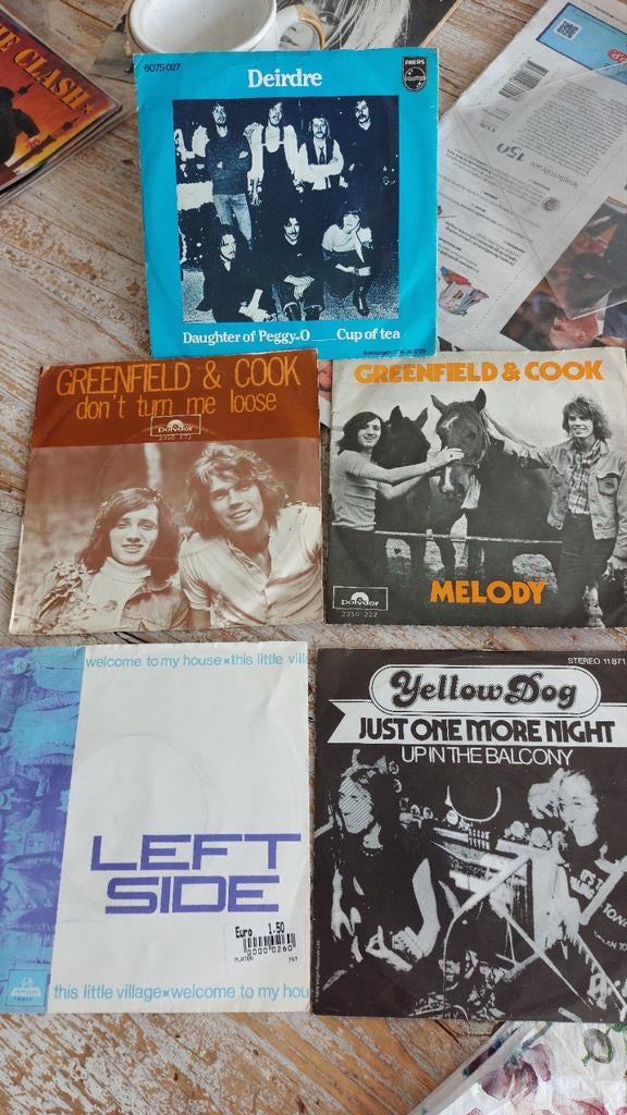 4x NL pop singles Left Side  Deirdre Greenfield & COOK, Ophalen of Verzenden, Gebruikt, Overige formaten, Poprock