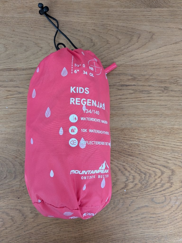 Mountainpeak Kids Regenjas Maat 134/140 - Roze, Caravans en Kamperen, Regenkleding, Ophalen of Verzenden, Nieuw, Regenjas, Kinderen