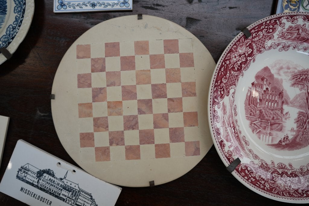 Vintage Schaakbord van Marmer of Steen, Ophalen