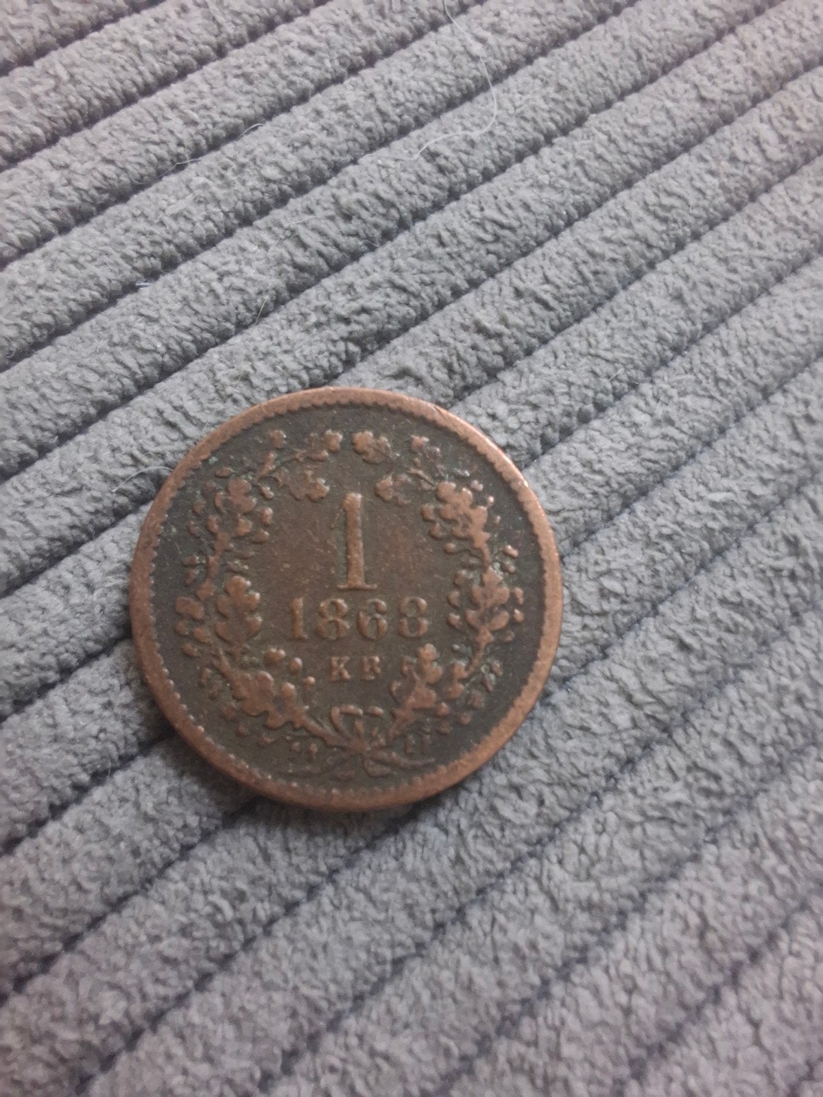 Oude Hongaarse 1 Krajczár munt uit 1868, Ophalen of Verzenden, Overige waardes, Losse munt