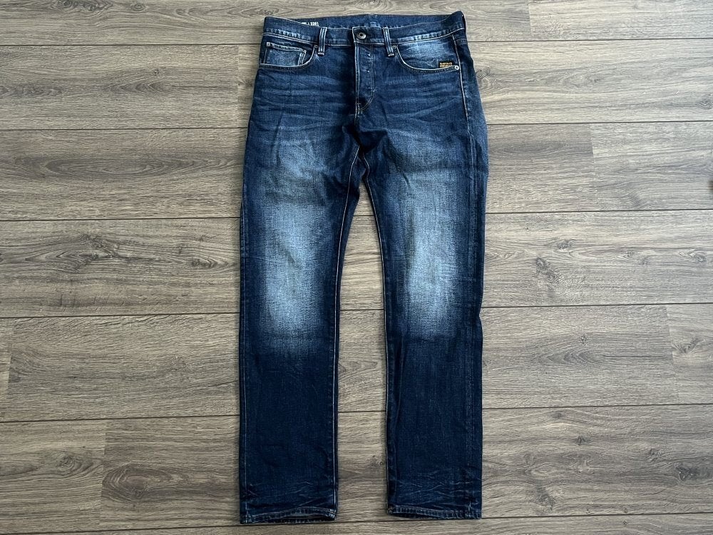 G-Star 3301 Slim Jeans Donkerblauw W33 L32 NIEUW, Kleding | Heren, Spijkerbroeken en Jeans, Blauw, Nieuw, Ophalen of Verzenden
