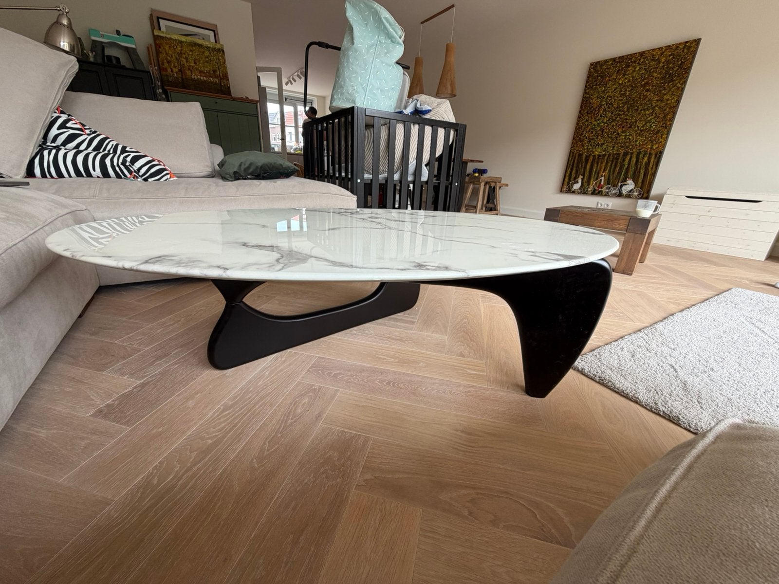 NIEUWE salontafel marmer en hout, Huis en Inrichting, Tafels | Salontafels, Ophalen, Overige materialen, 100 tot 150 cm, 50 tot 100 cm