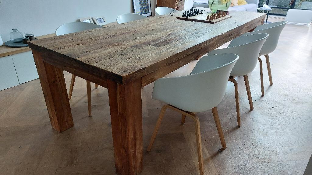 Eettafel teakhout, Ophalen, Gebruikt, Teakhout, 200 cm of meer