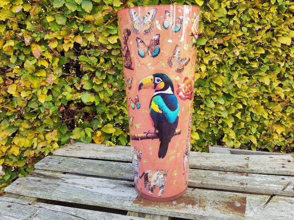mega handgemaakte vaas met dieren erop, Ophalen, Nieuw, Handgemaakt, Glas