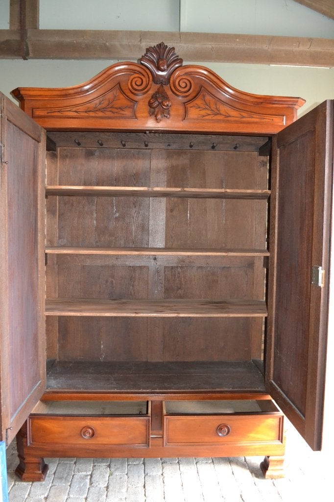 Prachtige antieke mahonie houten Louis Philippe kuifkast., Antiek en Kunst, Verzenden
