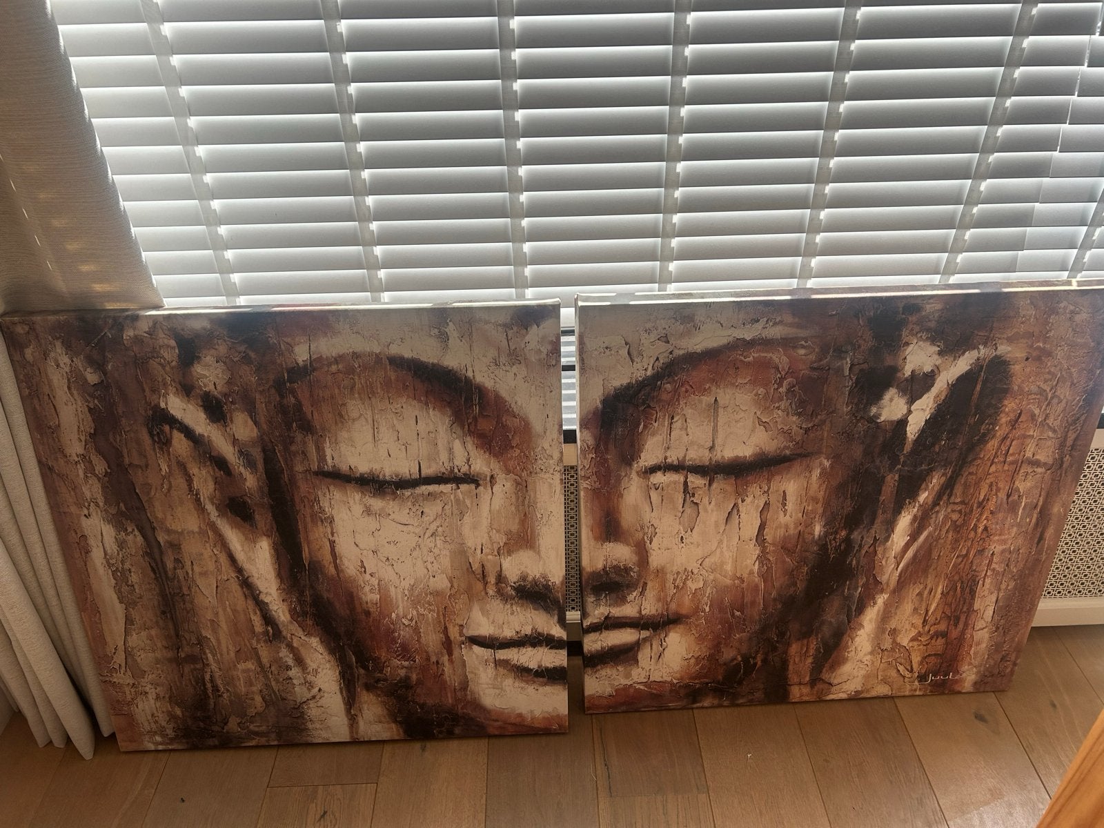 JUUL - Boeddha canvas set - 80x80 cm, Ophalen, Figuren, Echtheidscertificaat, Gemengde techniek