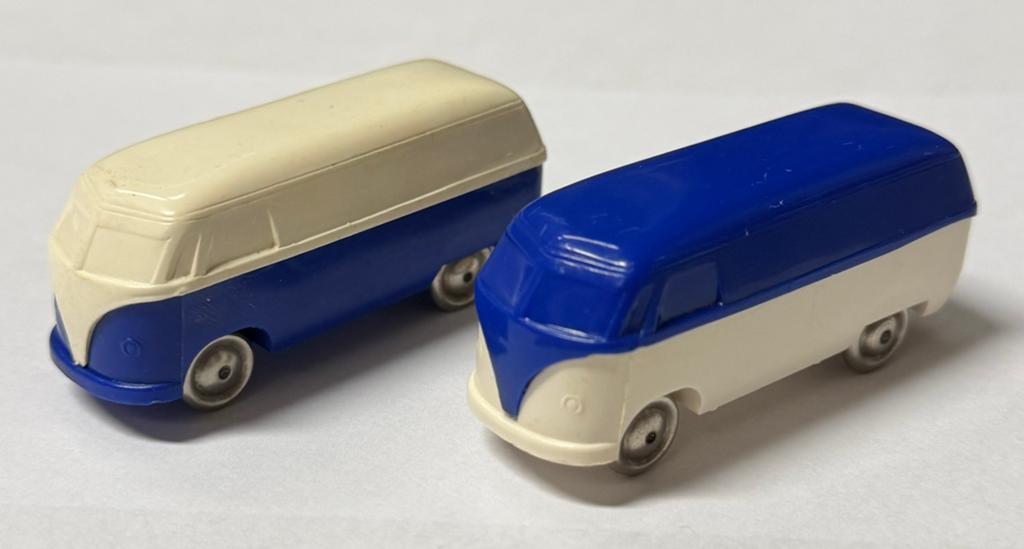 koppel oude lego vw bestel busjes donker blauw/wit 1:60, Verzenden, Gebruikt, Lego