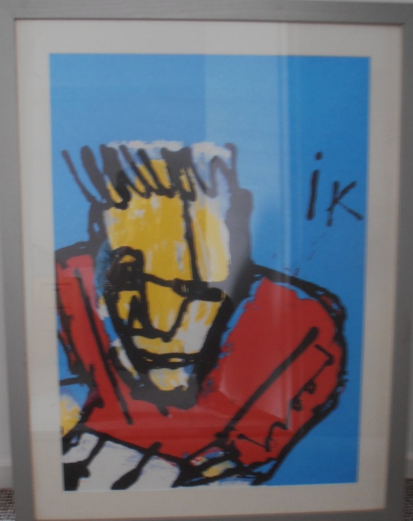 Herman Brood - prachtige ingelijste poster - zilveren lijst, Antiek en Kunst, Ophalen, Metaal, Overige technieken, Abstract