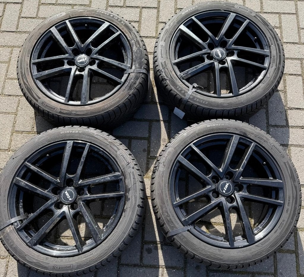 Volvo V60 zwarte Rial Astorga 18 inch velgen 5x108 winterset, Ophalen, 18 inch, Gebruikt, Banden en Velgen