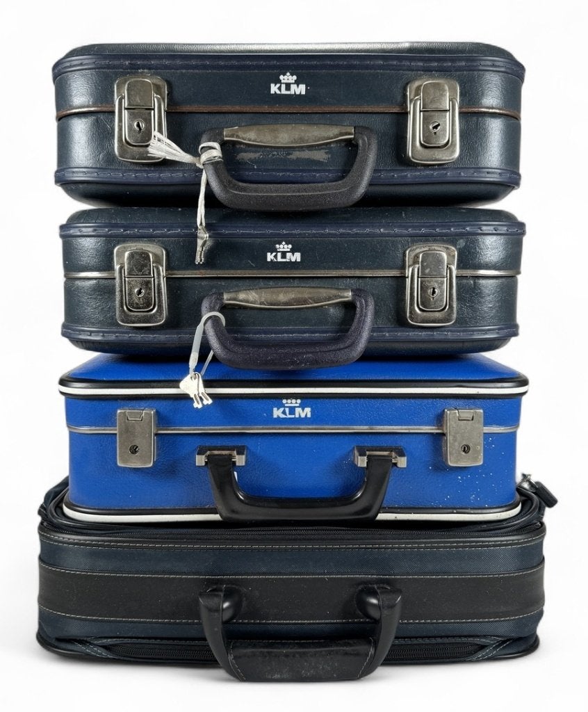 1097. KLM koffers - donker- en kobaltblauw, zwart, 20e eeuw, Antiek en Kunst, Ophalen of Verzenden