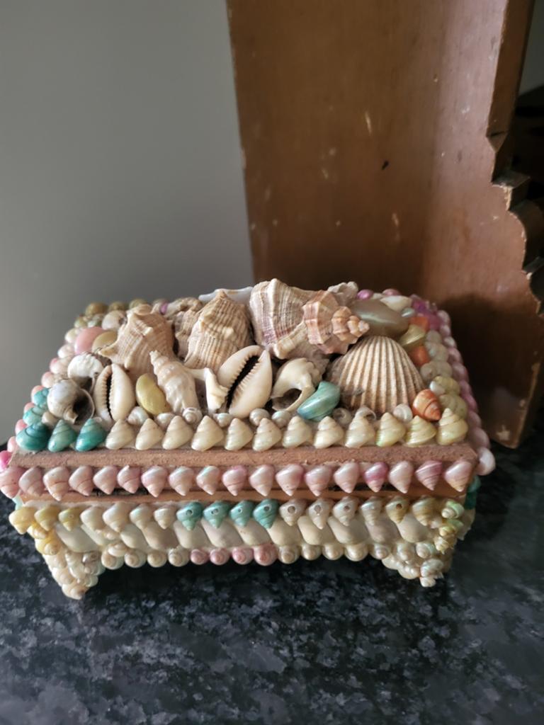 Vintage Muziekdoosje met Schelpen - Uniek Strandthema, Ophalen of Verzenden