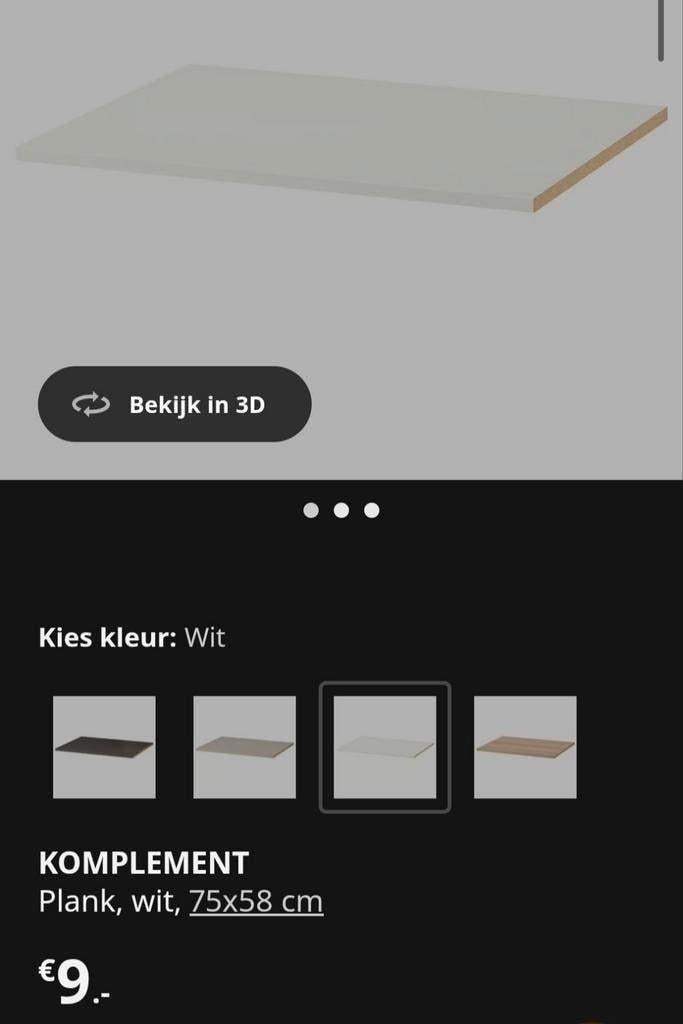 Ikea komplement plank en roede voor pax kast 75 cm breed, Ophalen, 200 cm of meer, Nieuw, 50 tot 100 cm