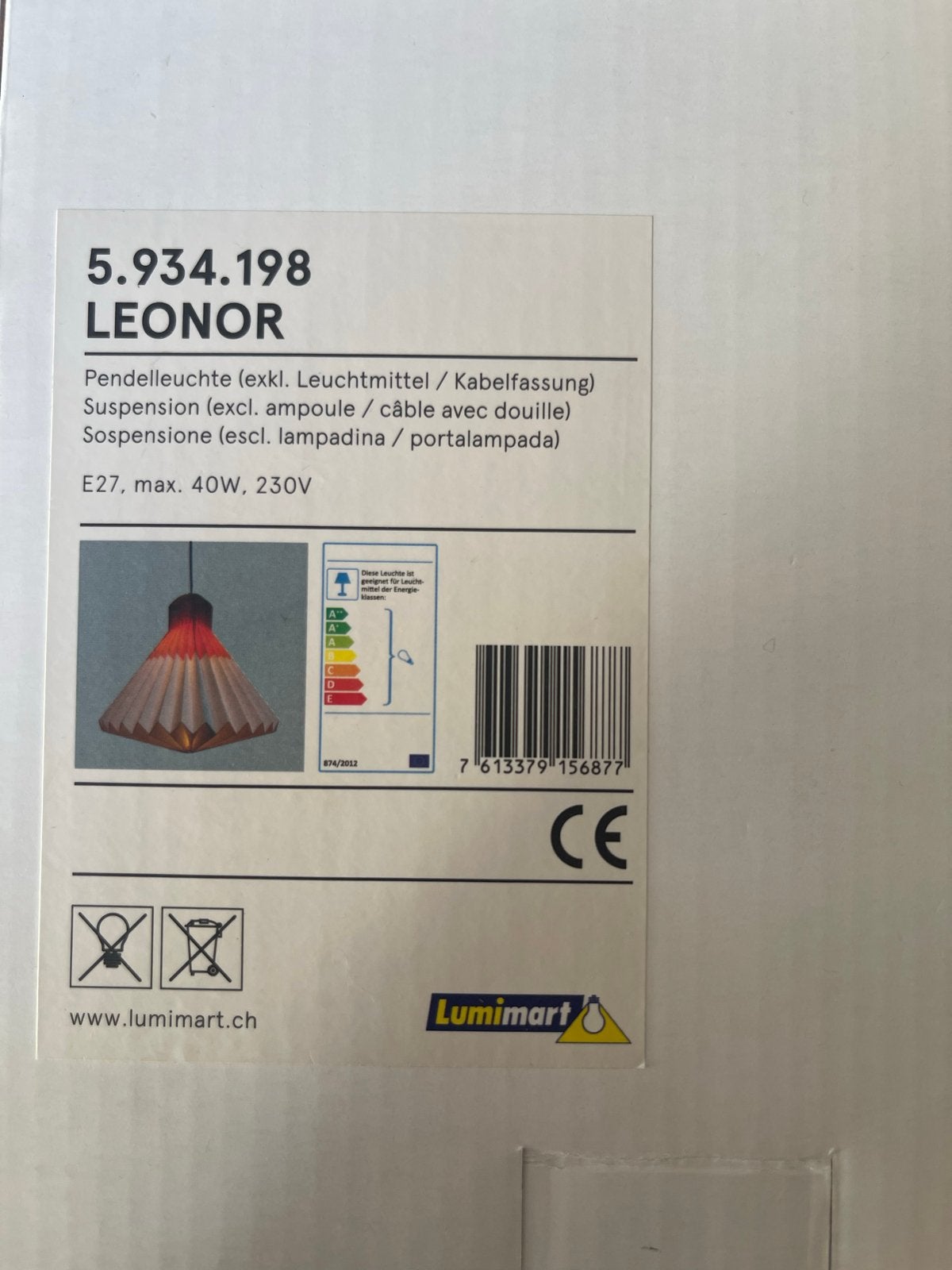 Nieuwe Kartonnen Hanglamp- Vintage vibes, Hanglamp, Papier/karton, Nieuw, Oranje