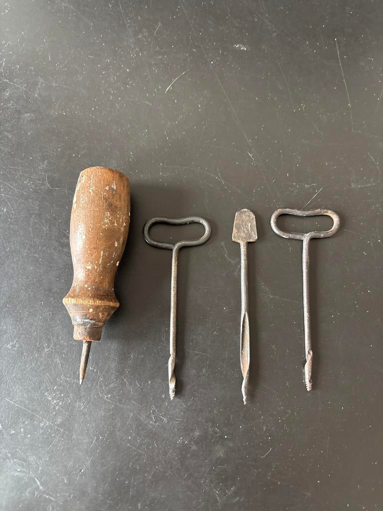 Vintage handboren en priem -priem, Ophalen of Verzenden