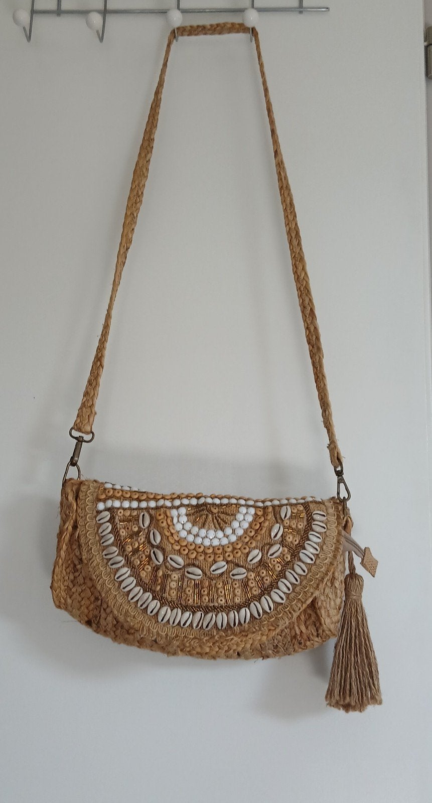 Ibiza stijl tas met schouderband en ritssluiting, Sieraden, Tassen en Uiterlijk, Tassen | Damestassen, Ophalen of Verzenden, Zo goed als nieuw