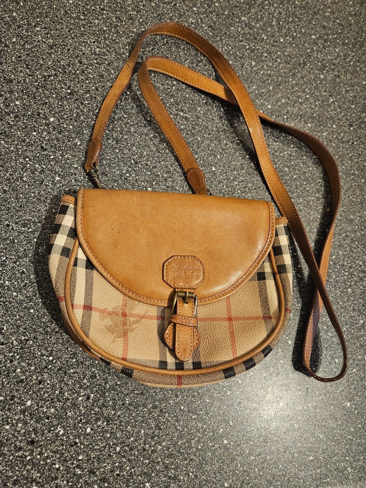 Burberry Schoudertasje - Vintage origineel, Schoudertasje, Beige, Ophalen of Verzenden, Zo goed als nieuw