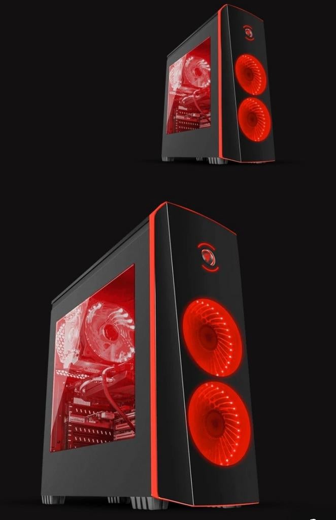 Genesis Titan 700 Gaming PC Behuizing met Rode LED's Nieuwe, Computers en Software, Computerbehuizingen, Ophalen of Verzenden
