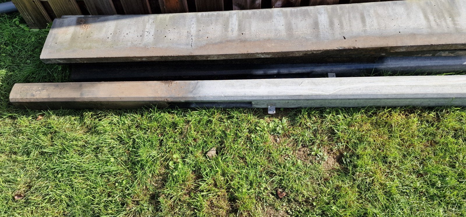 Houten schuttingdelen en betonplaten, Ophalen, Gebruikt, 200 cm of meer, 150 tot 200 cm