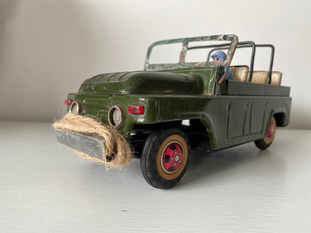 Vintage Safari Jeep Speelgoedauto - Metaal, Ophalen of Verzenden, Gebruikt
