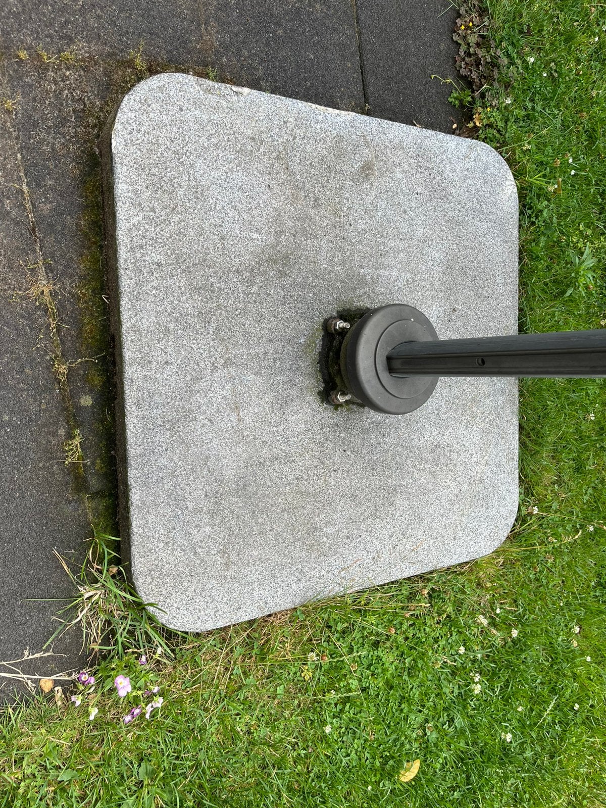 Parasolvoet met parasol, Ophalen, Verstelbaar, Gebruikt, Parasolvoet