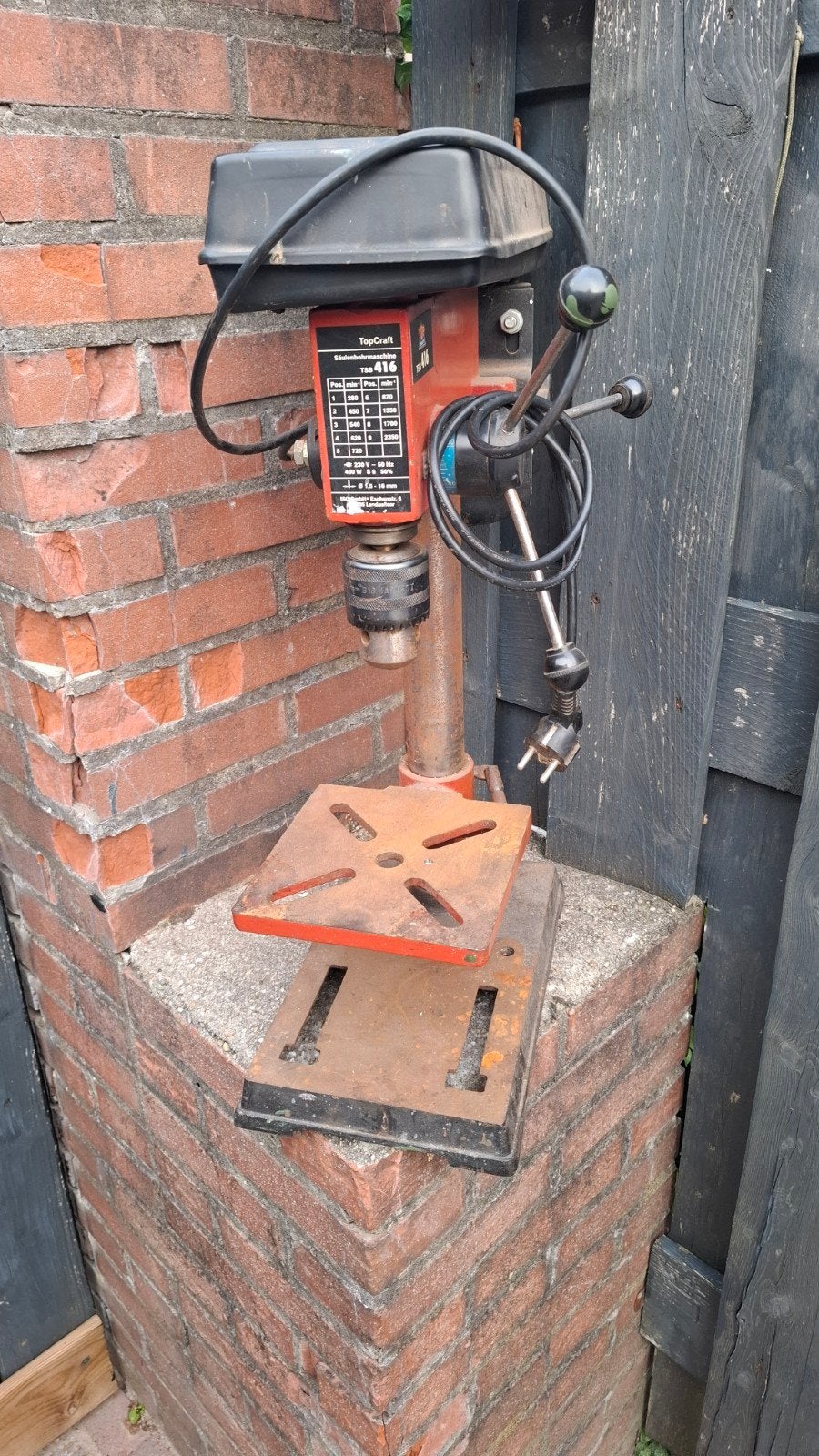 TopCraft Kolomboormachine - Gebruikt maar functioneel, Doe-het-zelf en Verbouw, Ophalen, Gebruikt, Variabele snelheid, Kolomboormachine