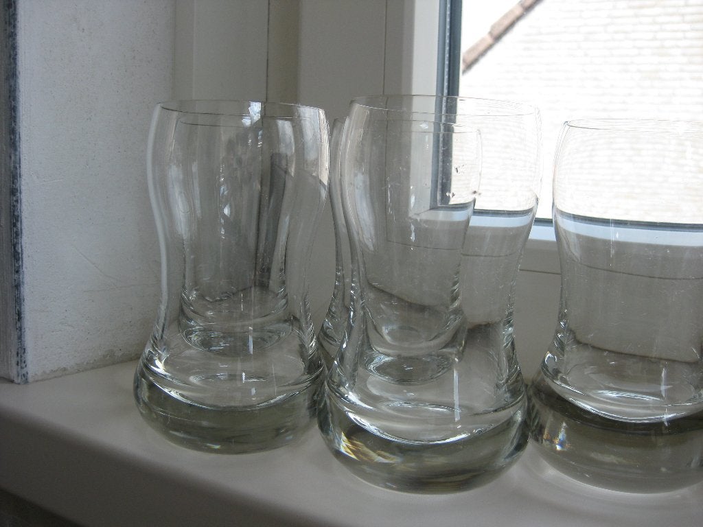 Limonadeglazen met een dikke bodem. (4 stuks), Glas of Glazen, Verzenden, Overige stijlen, Glas