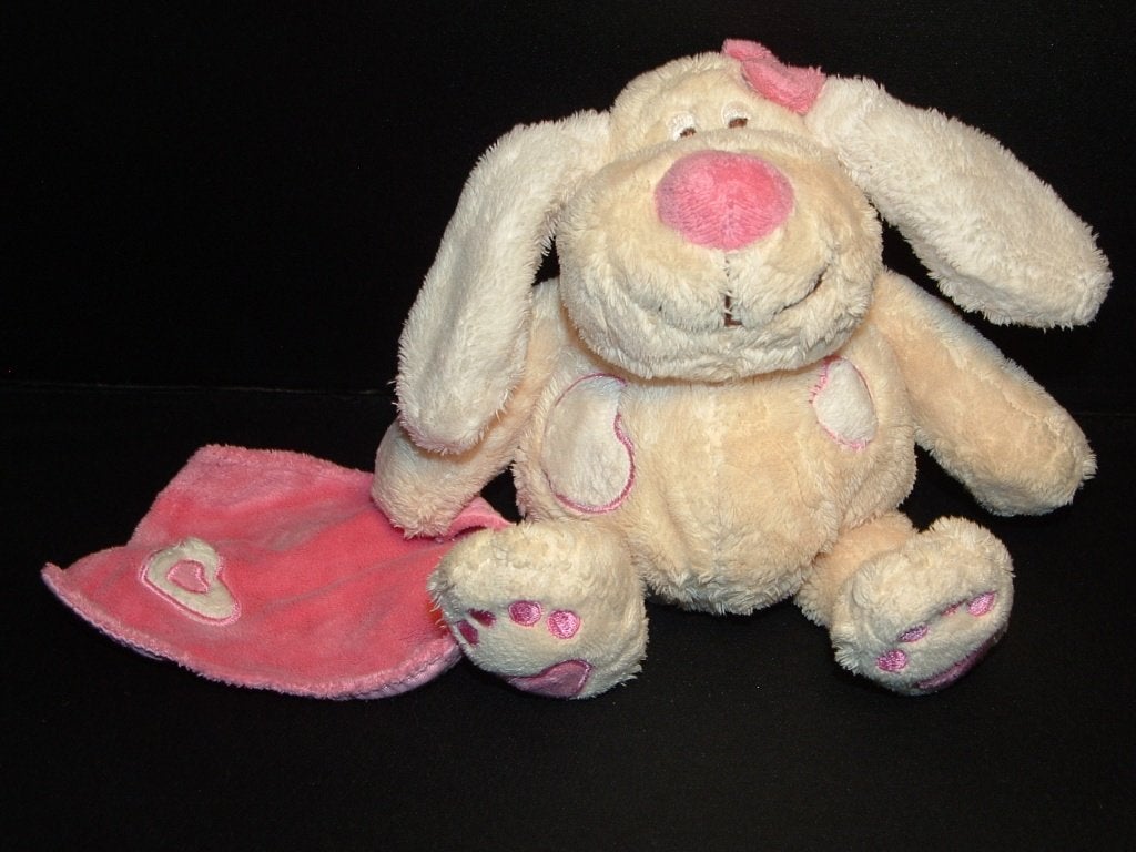 ANNA CLUB PLUSH HOND DOG DIZZY VELOURS WIT MET ROZE, Kinderen en Baby's, Speelgoed | Knuffels en Pluche, Verzenden, Nieuw, Overige typen